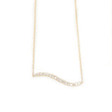 Bermuda Wavy Diamond Bar Necklace Rose Gold