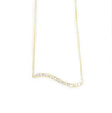 Bermuda Wavy Diamond Bar Necklace 14K Yellow Gold