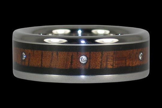 Herren Diamant Holz Titan Ring