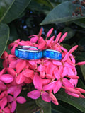 Blue Australian Opal Titanium Ring
