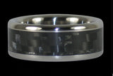 Banda de anillo de titanio de fibra de carbono negro