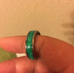 Black Kiwi Green Opal Titanium Ring