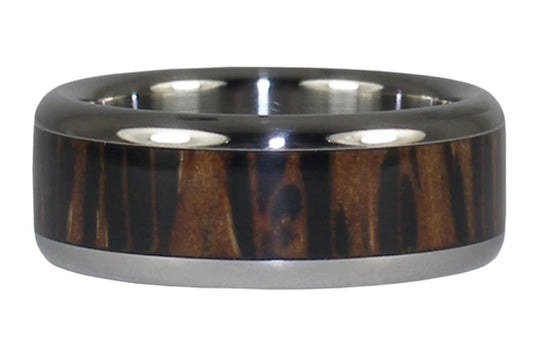 Black Palm Wood Hawaii Titanium Ring