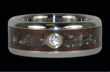 Black Pearl Dark Koa Wood Titanium Ring