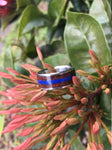 Blue Lapis and Hawaiian Koa Wood Titanium Ring