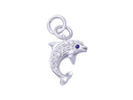 14K WHITE GOLD "JUMPING SINGLE" DOLPHIN CHARM 