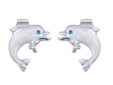14KW 10MM "JUMPING SINGLE" DOLPHIN EARRINGS