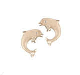 14K 15MM "JUMPING SINGLE" DOLPHIN EARRINGS