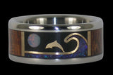 Delphin Ring mit Opal und Koa Holz