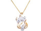 14K 2/TONE DOLPHIN PENDANT