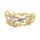 14K 2/TONE 20mm "FLIPPING COUPLES" DOLPHIN PENDANT