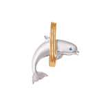 14K 2/TONE "JUMPING LOOP" DOLHIN PENDANT 
