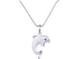 14K W/G "JUMPING SINGLE" DOLPHIN PENDANT