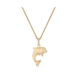 14K "JUMPING SINGLE" DOLPHIN PENDANT