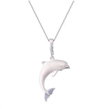 PRECIOUS SILVER 28MM "JUMPING SINGLE" DOLPHIN PENDANT