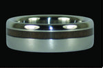 Dark Koa Offset Inlay Titanium Ring