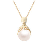 Denny Wong Gold Octopus Pendant With 12mm White Fresh Water Pearl & Diamonds