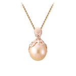 Denny Wong Rose Gold Octopus Pendant With 12mm Peach Fresh Water Pearl & Diamonds