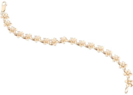 Bracelet Plumeria 14K 8 mm avec 18 diamants