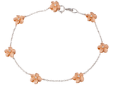 14K TWO TONE DIAMOND PLUMERIA BRACELET