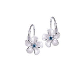14K WHITE GOLD DIAMOND PLUMERIA EARRINGS