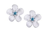 14K WHITE GOLD DIAMOND PLUMERIA EARRINGS