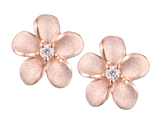 14K ROSE GOLD PLUMERIA DIAMOND EARRINGS