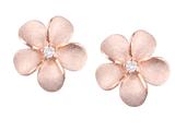 14K ROSE GOLD PLUMERIA DIAMOND EARRINGS