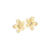 PLUMERIA DIAMOND EARRINGS SAND BLAST