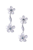 14K WHITE GOLD DIAMOND PLUMERIA LEI EARRINGS