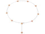 14K 2/TONE (R/G & W/G) 2-SIDED PLUMERIA NECKLACE