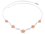 14K 2/TONE(WHITE GOLD AND ROSE GOLD) PLUMERIA LEI NECKLACE