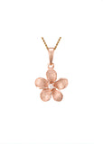 14K ROSE GOLD 11MM PLUMERIA PENDANT W/SAND BLAST FINISH