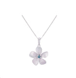 WHITE GOLD PLUMERIA DIAMOND PENDANT NECKLACE