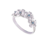 14K WHITE GOLD DIAMOND PLUMERIA RING