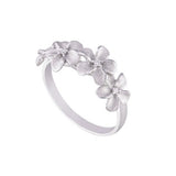 14K WHITE GOLD DIAMOND PLUMERIA RING