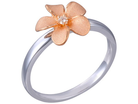 Denny Wong | Plumeria Pink and Silver Ring