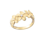 14K DIAMOND PLUMERIA RING