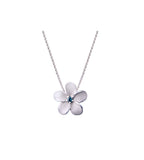 14K WHITE GOLD 08MM PLUMERIA SLIDE W/SAND BLAST FINISH