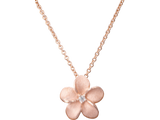 14K PLUMERIA DIAMOND ROSE GOLD PENDANT NECKLACE