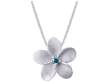14K PLUMERIA WHITE GOLD SLIDE PENDANT