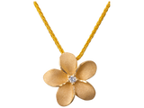 13MM YELLOW GOLD PLUMERIA SLIDE PENDANT