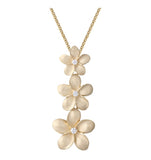PLUMERIA YELLOW GOLD SLIDE PENDANT NECKLACE