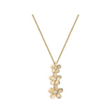 PLUMERIA YELLOW GOLD LEI SLIDE PENDANT NECKLACE