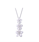 14K WHITE GOLD PLUMERIA LEI SLIDE PENDANT