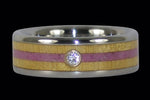 Diamond Titanium Ring with Pink Sugilite