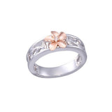 14K ROSE GOLD/WHITE GOLD PLUMERIA DIAMOND RING