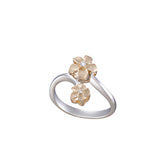 14K 2/TONE  "HANG 5" PLUMERIA RING
