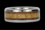 Hawaiian Koa et Mango Wood Inclay Titanium Ring