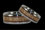 Hawaiian Koa and Mango Wood Inlay Titanium Ring